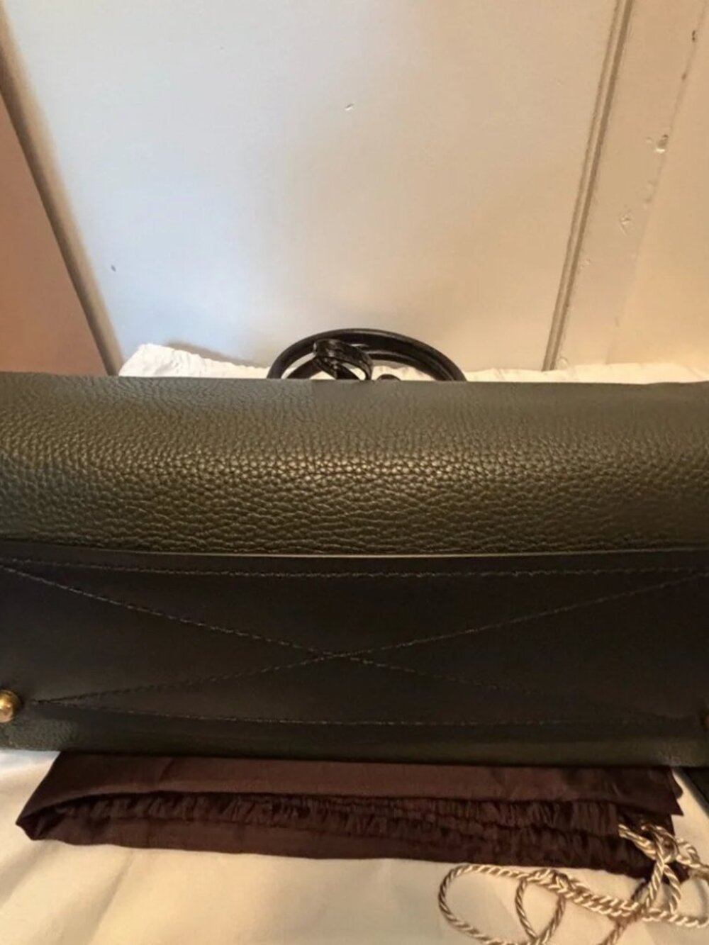 Rare Coach 1941 ArmyGreen & Black Troupe Satchel Carryall 35 w/ Snakeskin Accent - Picture 5 of 14